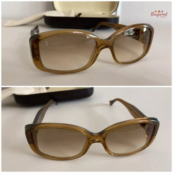 Authentic LOUIS VUITTON Gold Speckling Acetate Frame Soupcon Sunglasses - Z0003W - Picture 10 of 13